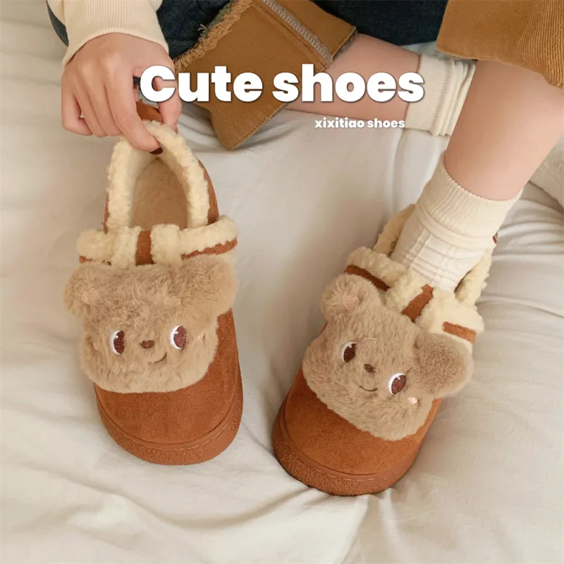 Thin Strips Cotton Slippers Women's, Light Brown-4
