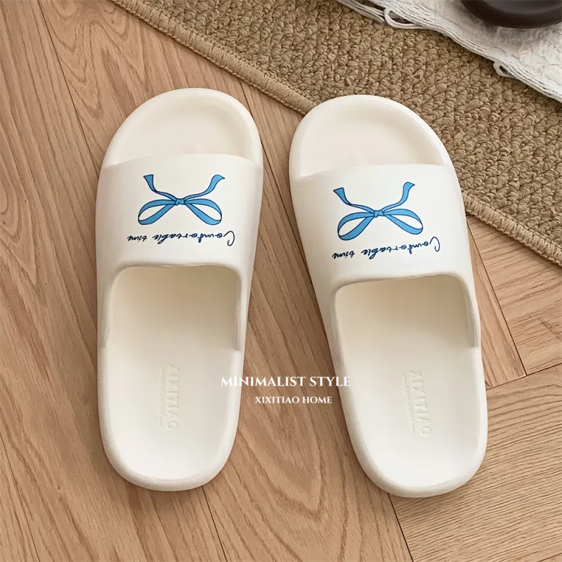 Thin Strips Slippers Women's, White-3
