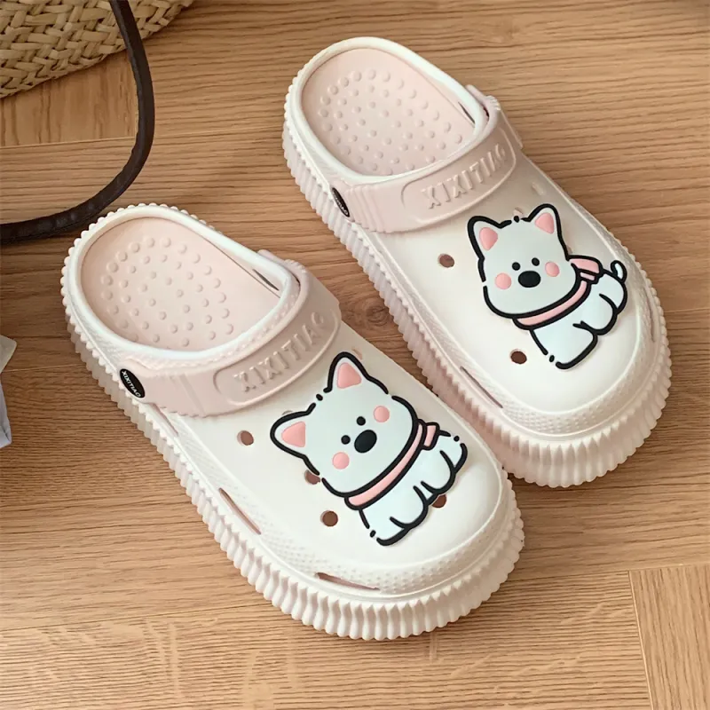 Thin Strips Slippers Women's, White+Egg Yolk-7