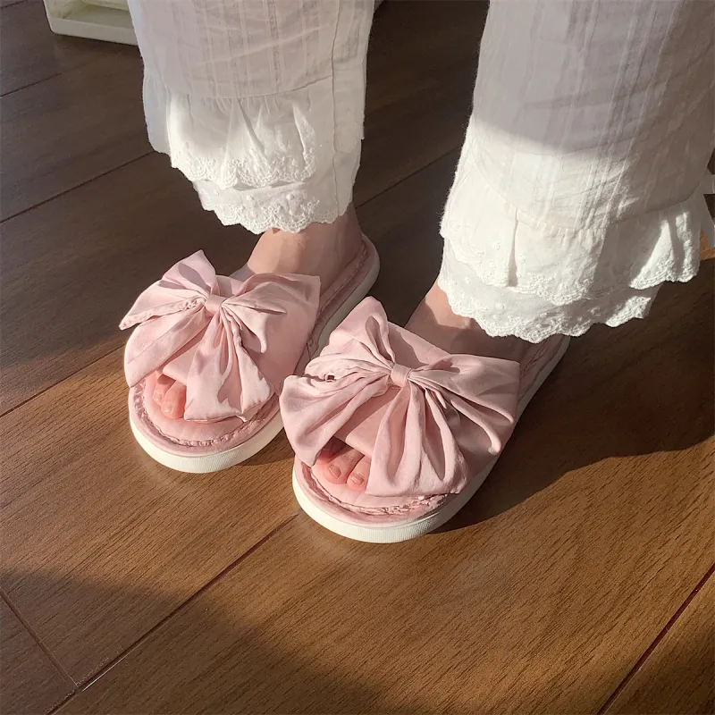 Thin Strips Home Slippers Women's Pink-4
