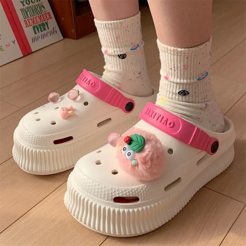Thin Strips Slippers Milk White-1