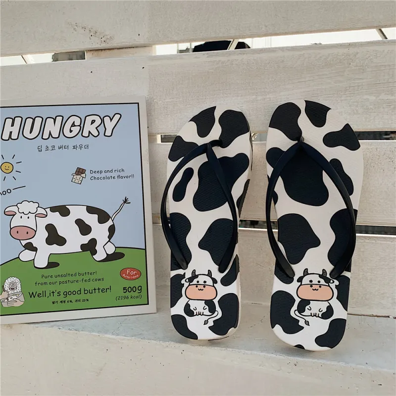 Thin Strips Slippers Unisex, Black White-5