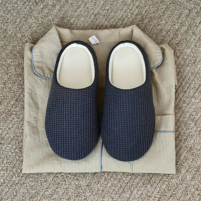 Thin Strips Slippers Unisex, White-12