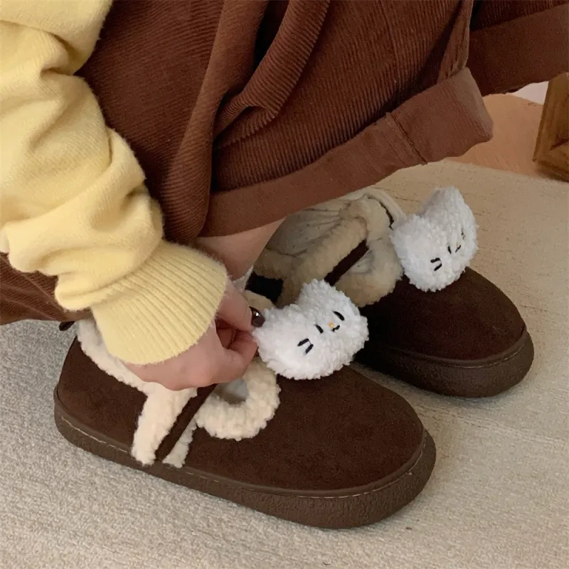 Thin Strips Cotton Slippers Women's, Light Brown-7