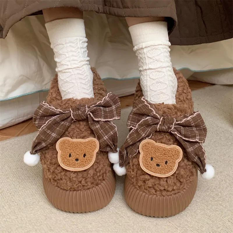 Thin Strips Cotton Slippers Women's Khaki-14