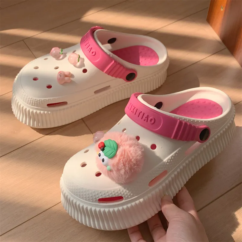 Thin Strips Slippers Milk White-4