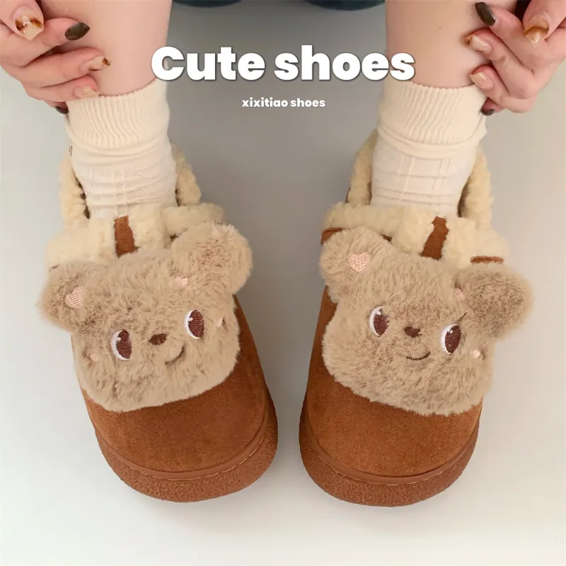 Thin Strips Cotton Slippers Women's, Light Brown-3