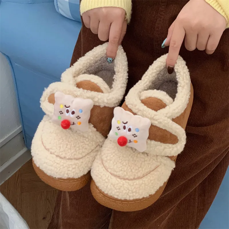 Thin Strips Cotton Home Slippers Women's, Black-7