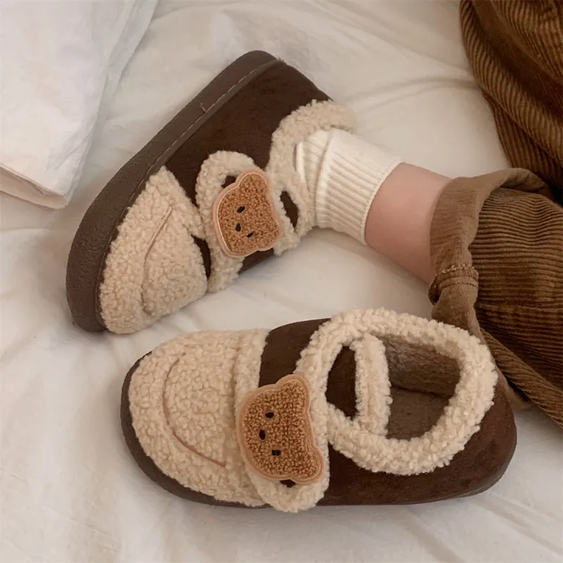 Thin Strips Cotton Slippers Light Brown, Home Slippers-10