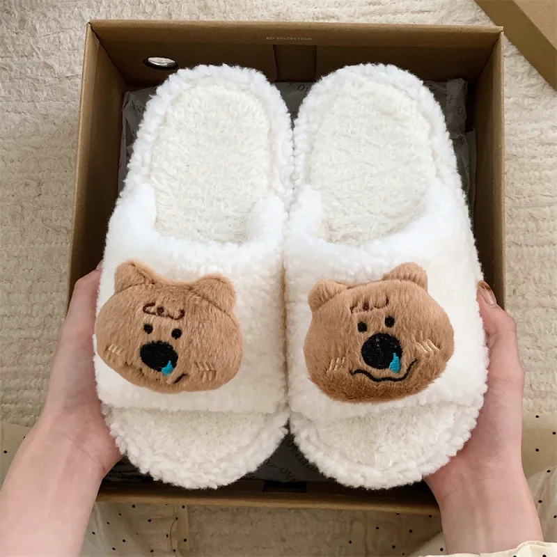 Thin Strips Cotton Slippers, Home Slippers Women's, Brown-12