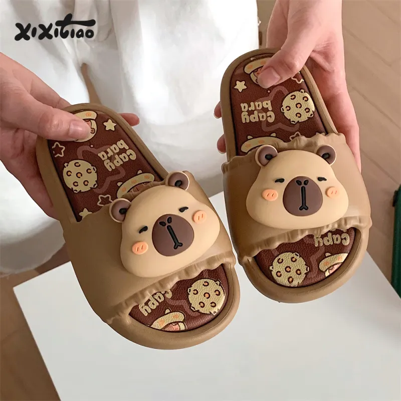 Thin Strips Sandal Slippers Cream White-6