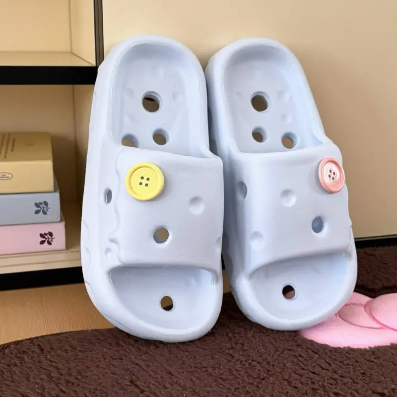 Thin Strips Sandal Slippers Unisex, Light Yellow-25