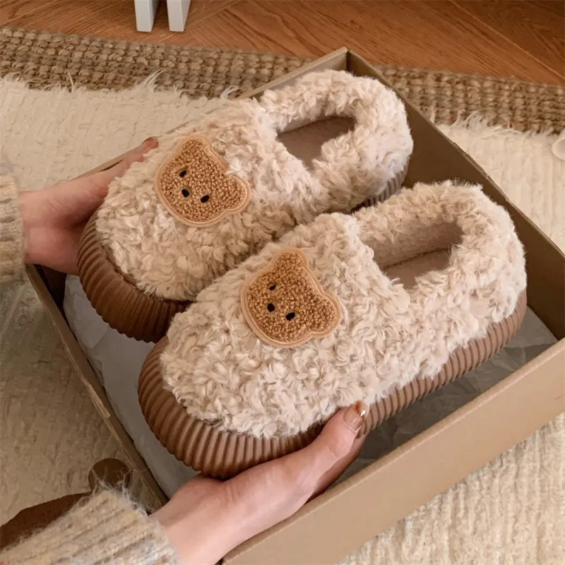Thin Strips Cotton Slippers Women's, Brown-13