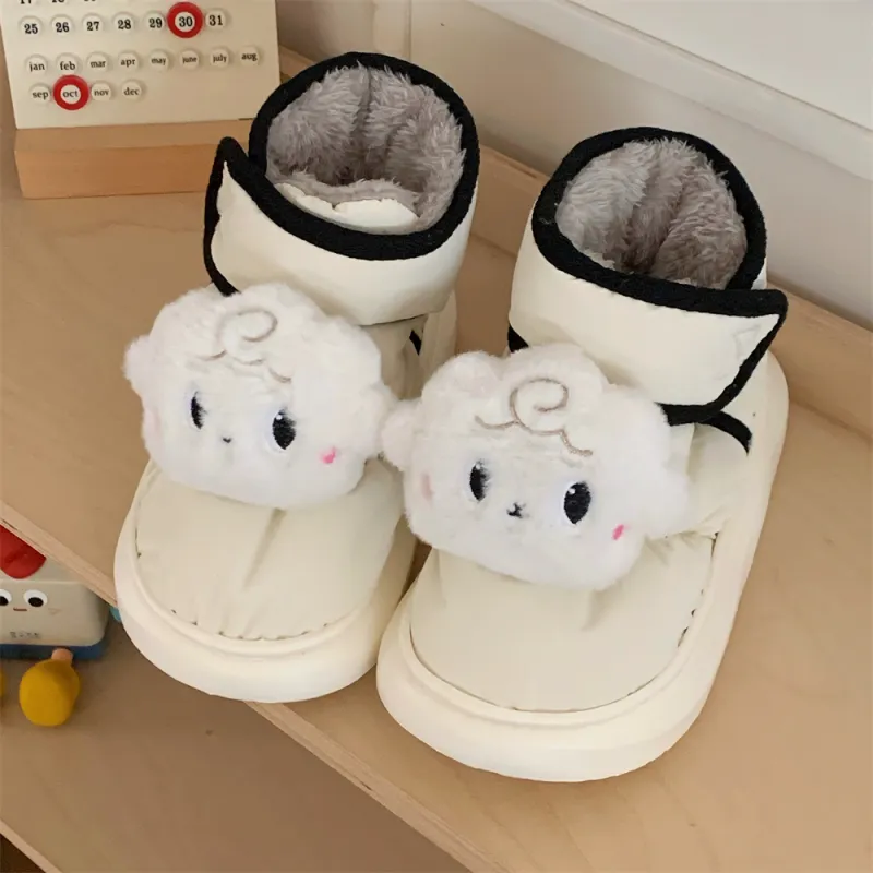 Thin Strips Cotton Slippers Unisex, White-2