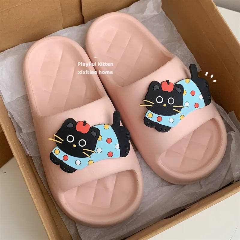 Thin Strips Sandal Slippers Black-19
