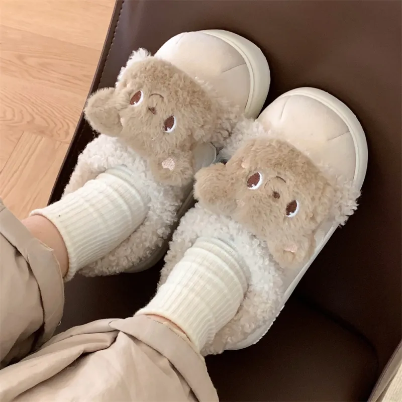 Thin Strips Cotton Slippers Women's Khaki-14