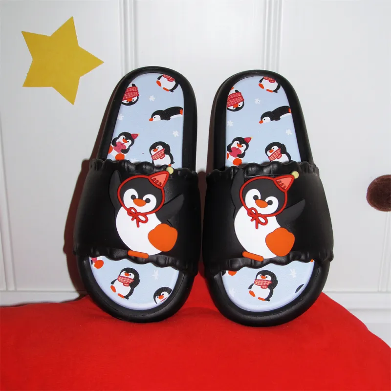 Thin Strips Slippers Women's, Black-4