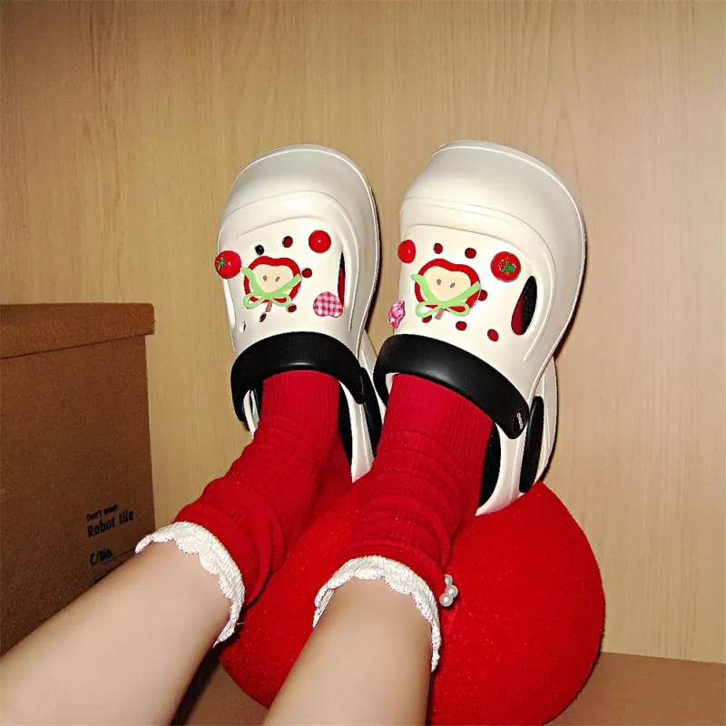 Thin Strips Slippers Women's, White-5