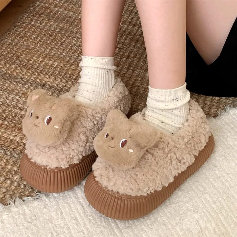 Thin Strips Cotton Slippers Women's Khaki-2