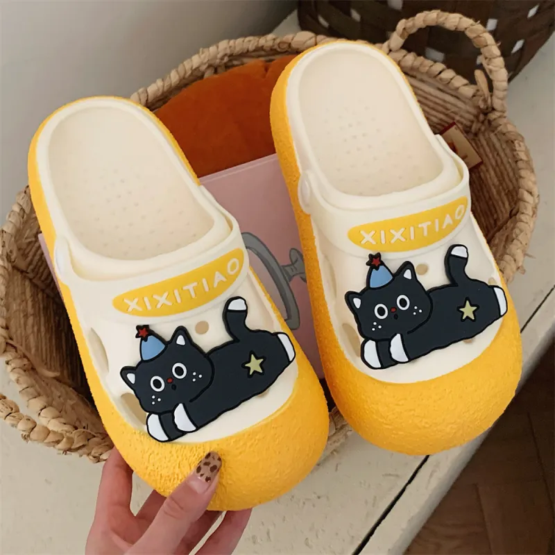 Thin Strips Slippers Women's, White Black-8