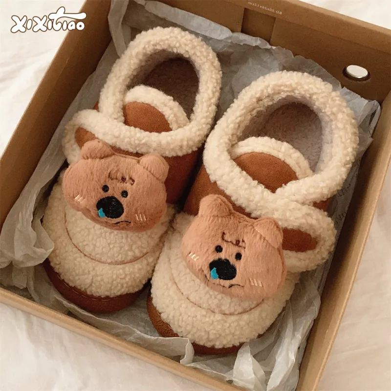 Thin Strips Cotton Slippers Women's-1