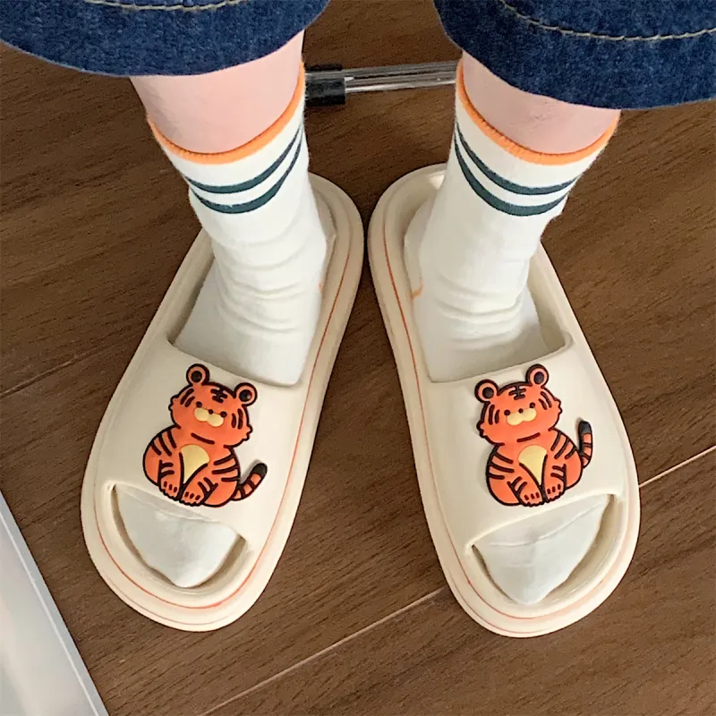 Thin Strips Slippers Unisex, Ecru-4