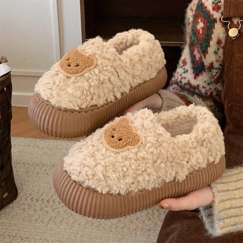 Thin Strips Cotton Slippers Women's, Brown-15