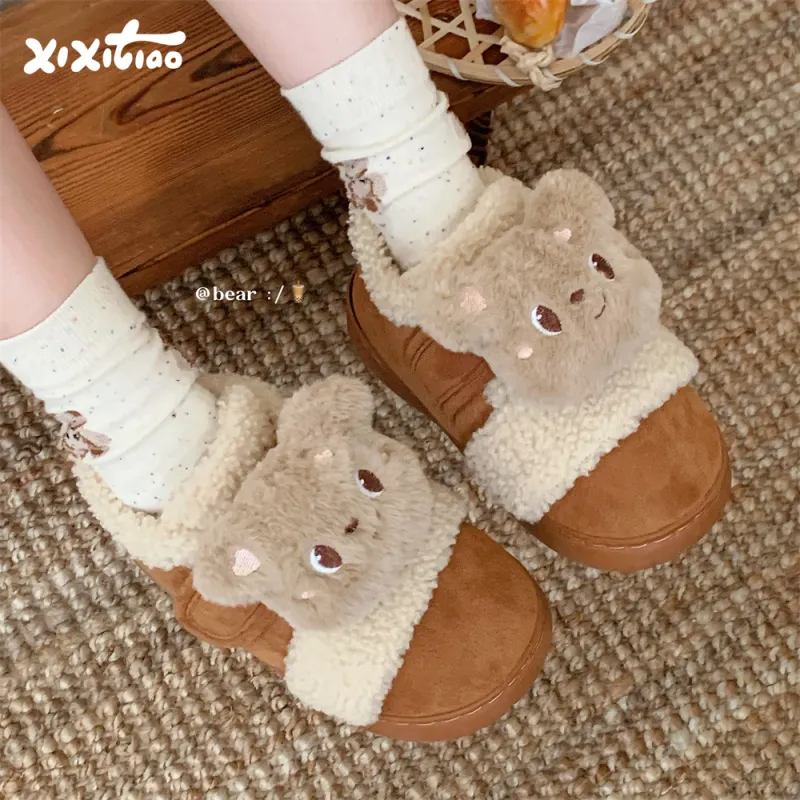 Thin Strips Cotton Slippers Women's, Light Brown-2