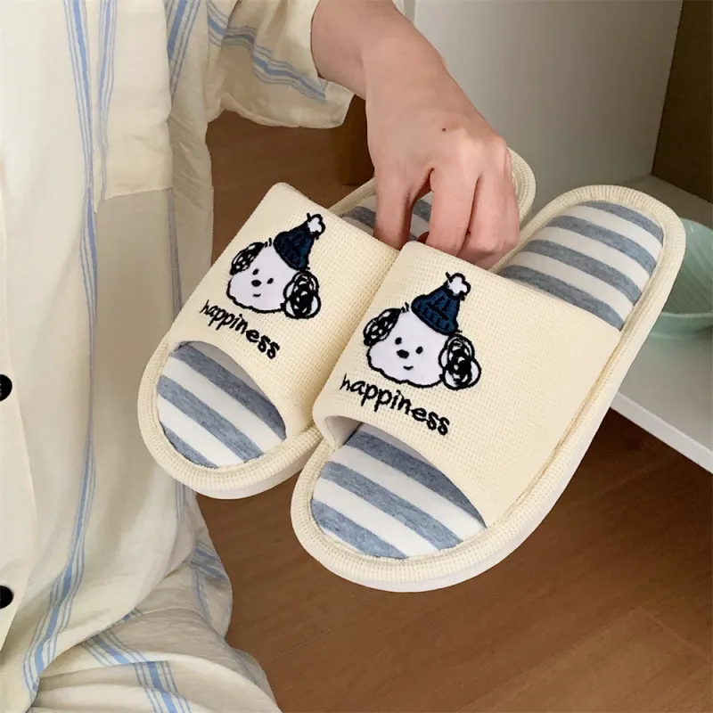 Thin Strips Slippers Unisex, Cream Apricot-6