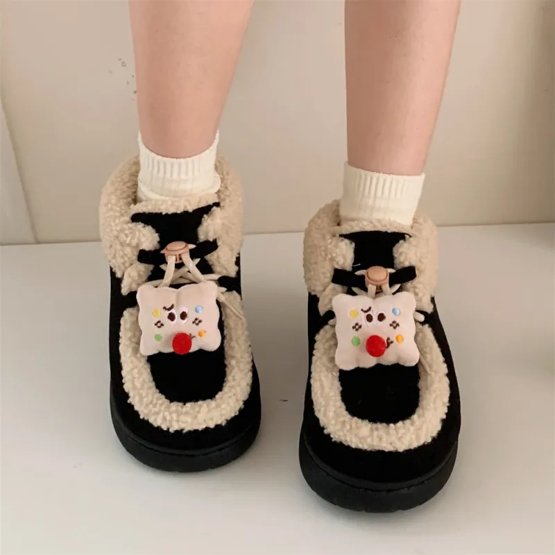 Thin Strips Cotton Slippers Women's, Black-4