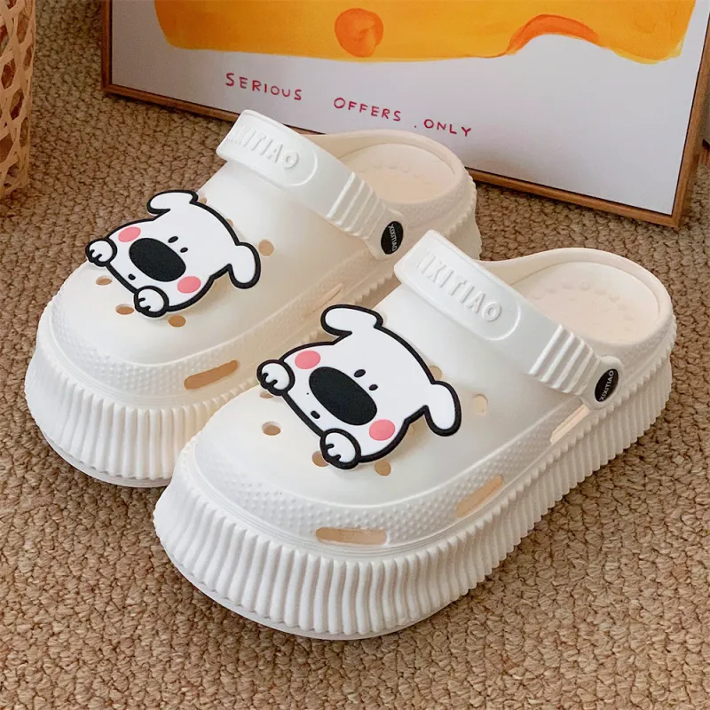 Thin Strips Sandal Slippers Women's, White-1
