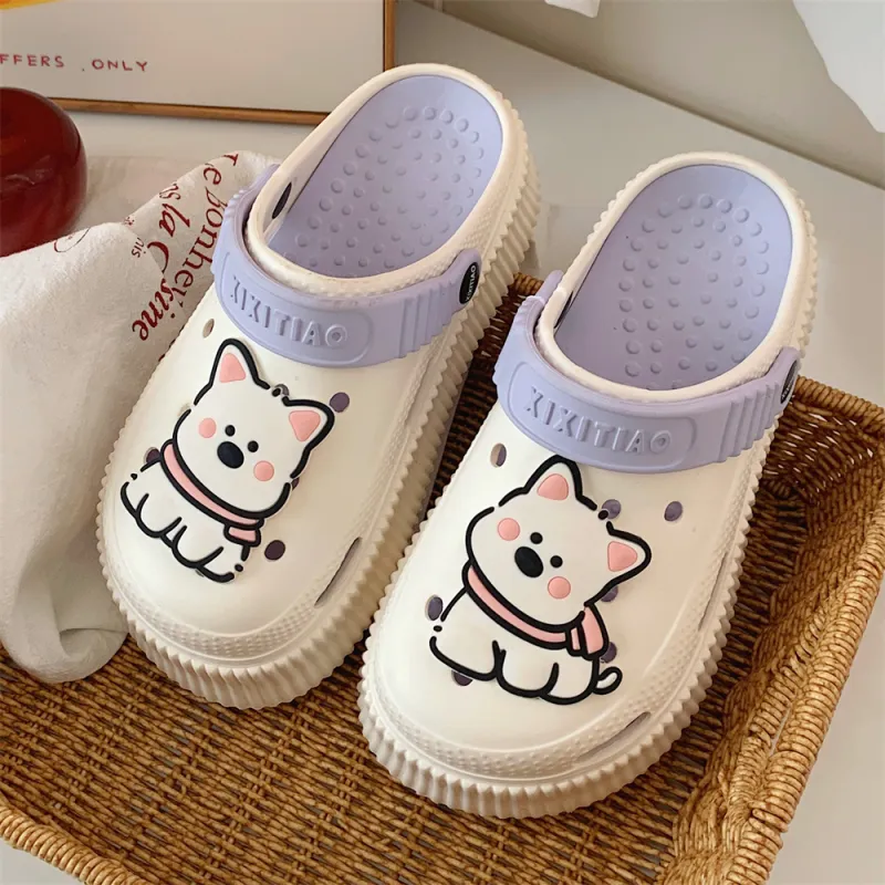 Thin Strips Slippers Women's, White+Egg Yolk-11
