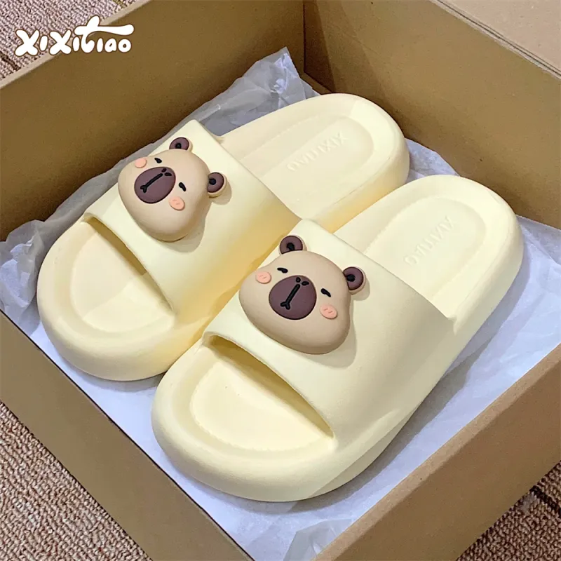 Thin Strips Sandal Slippers Unisex, White-23