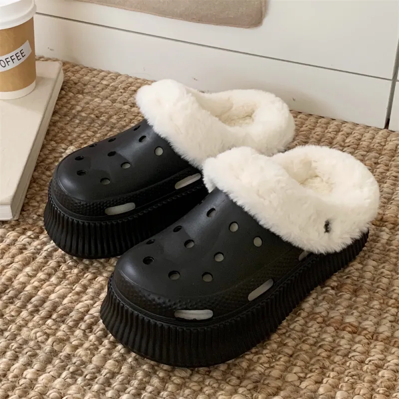 Thin Strips Cotton Slippers Women's, Cream White-12
