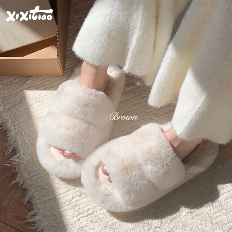 Thin Strips Cotton Slippers Women's-2