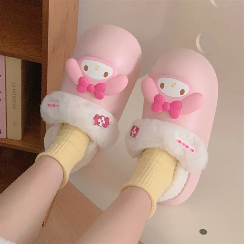 Thin Strips x Sanrio Cotton Slippers Women's, Pink-7