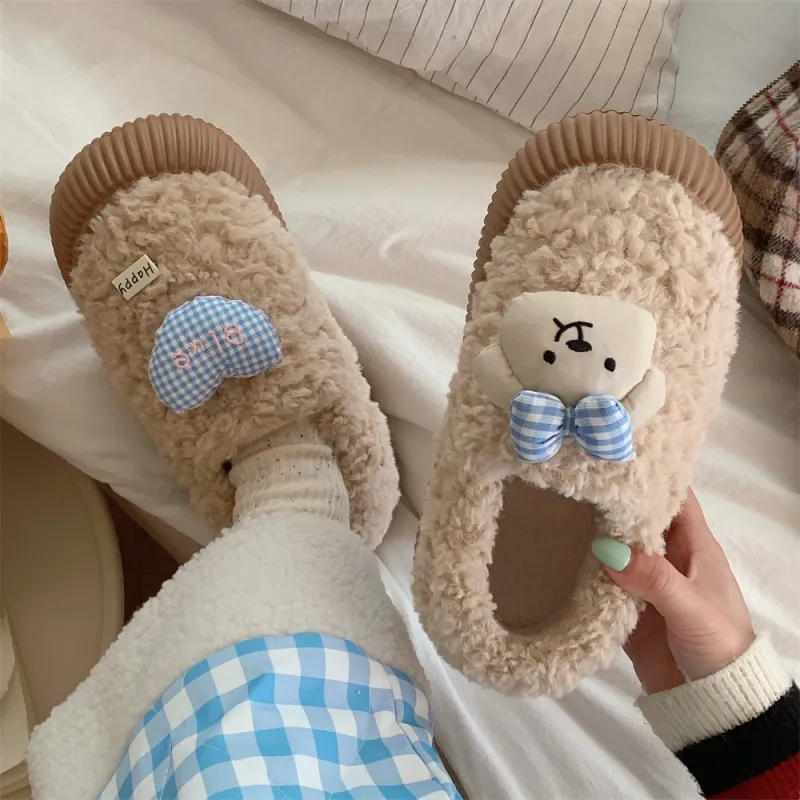 Thin Strips Cotton Slippers Women's, White-8