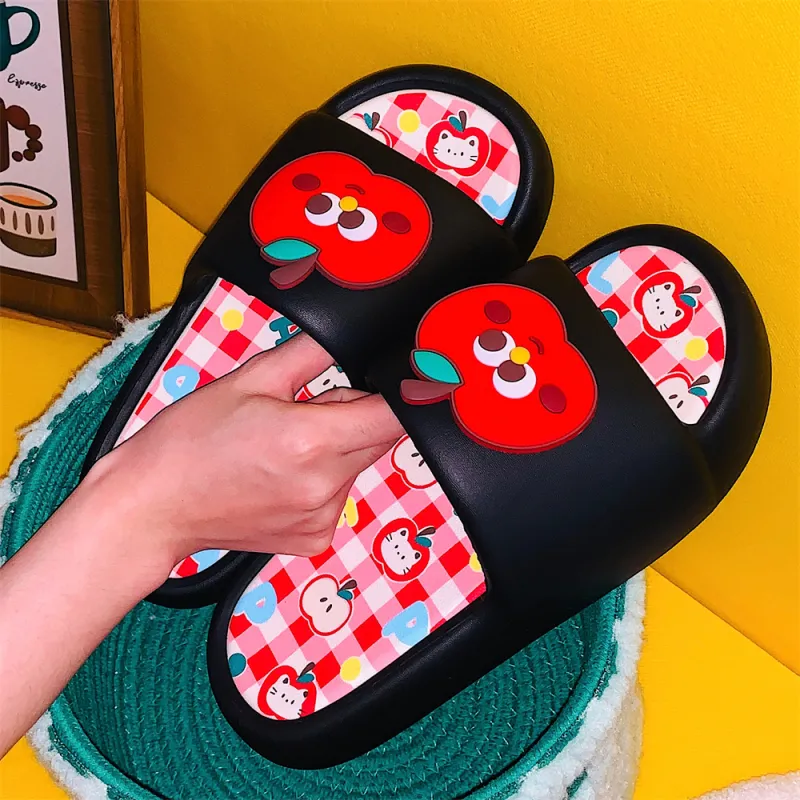 Thin Strips Slippers Women's, Black-4