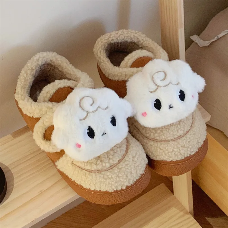 Thin Strips Cotton Home Slippers Women's, Light Brown-3
