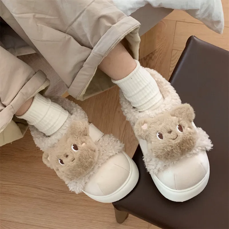 Thin Strips Cotton Slippers Women's Khaki-13