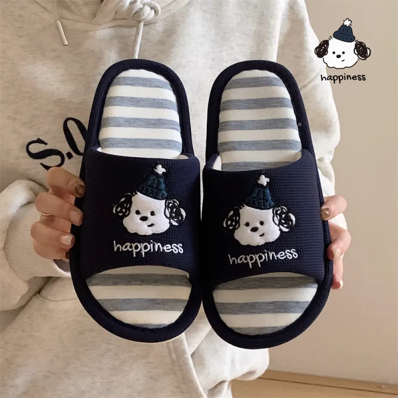 Thin Strips Slippers Unisex, Cream Apricot-10