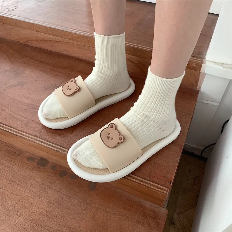 Thin Strips Slippers Women's, Apricot-6
