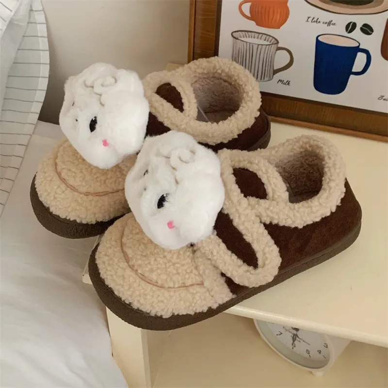 Thin Strips Cotton Home Slippers Women's, Light Brown-8