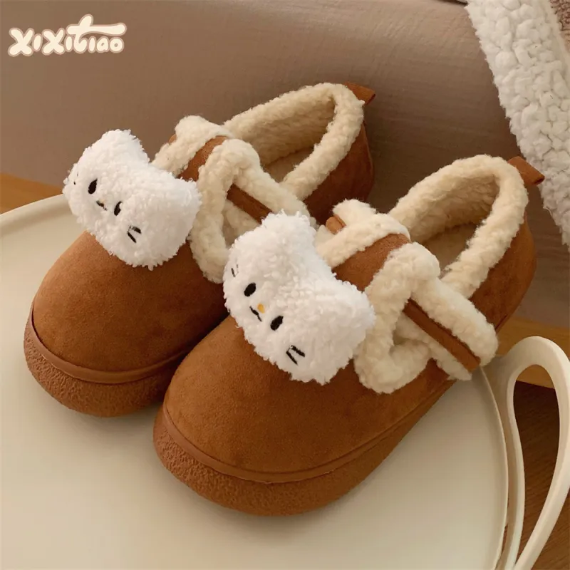 Thin Strips Cotton Slippers Women's, Light Brown-1