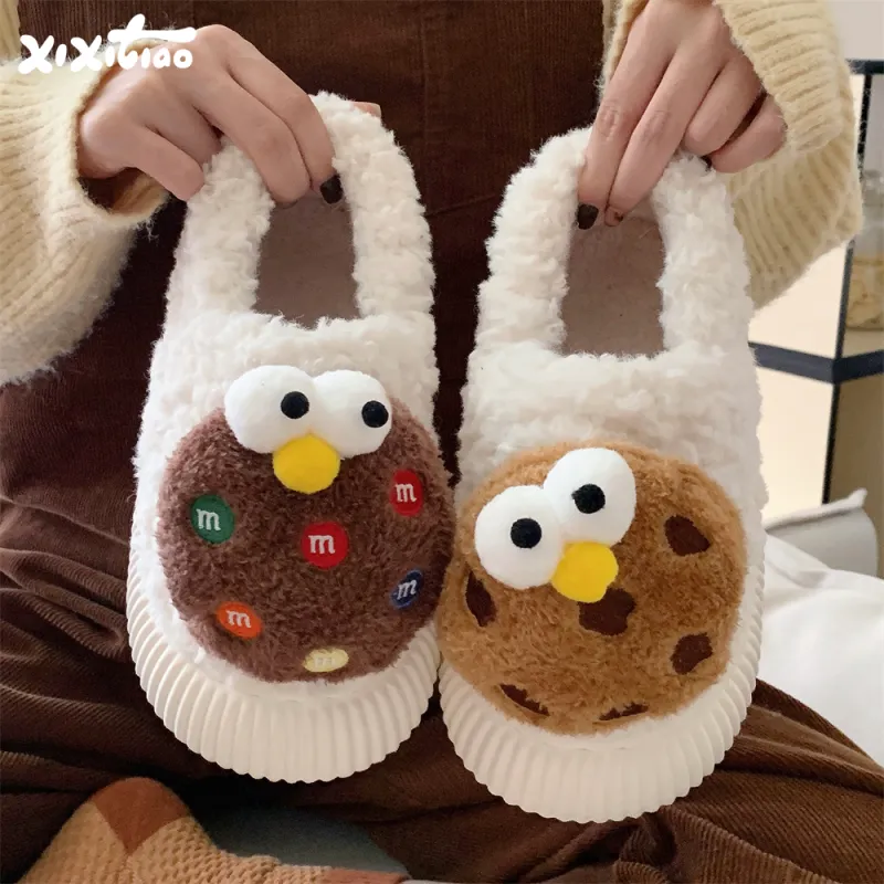 Thin Strips Cotton Slippers, Home Slippers Women's, White-1