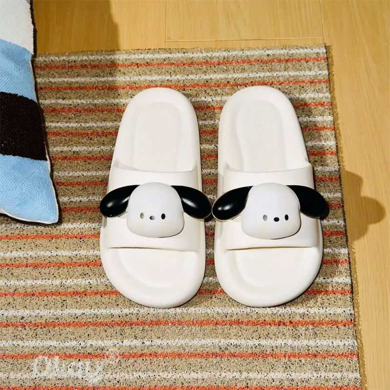 Thin Strips Sandal Slippers Unisex White-2