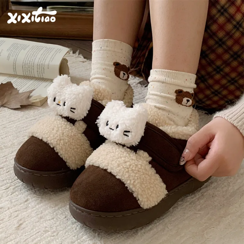 Thin Strips Cotton Slippers, Home Slippers Unisex, Dark Coffee-1