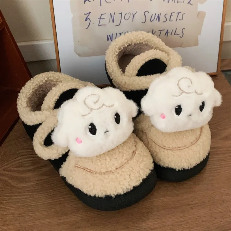 Thin Strips Cotton Home Slippers Women's, Light Brown-12