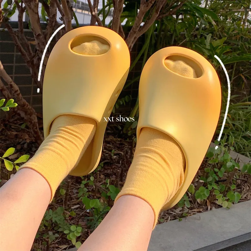 Thin Strips Slippers Women's, Yellow-3