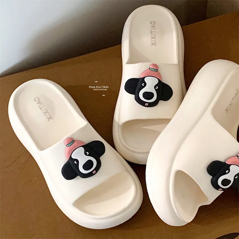 Thin Strips Slippers Women's, White-4